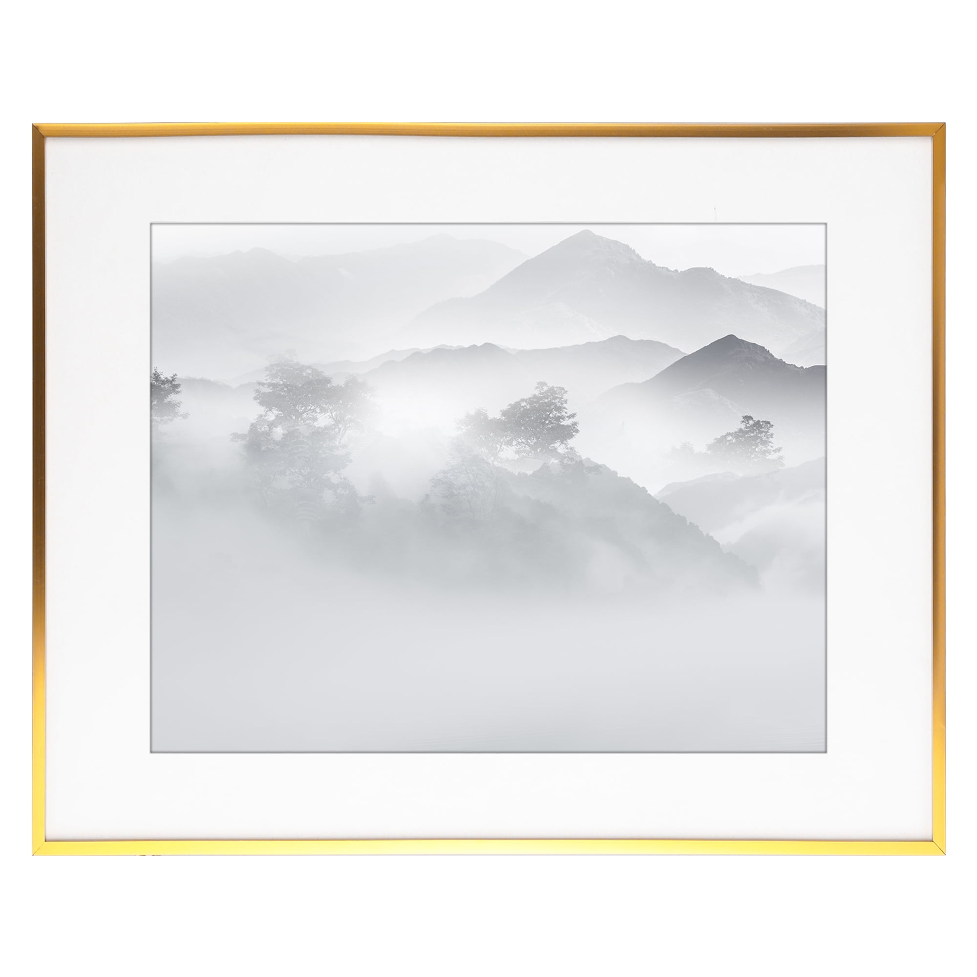 Unique Bargains Aluminum Picture Frame for Photo Tabletop Display 16x20 Gold