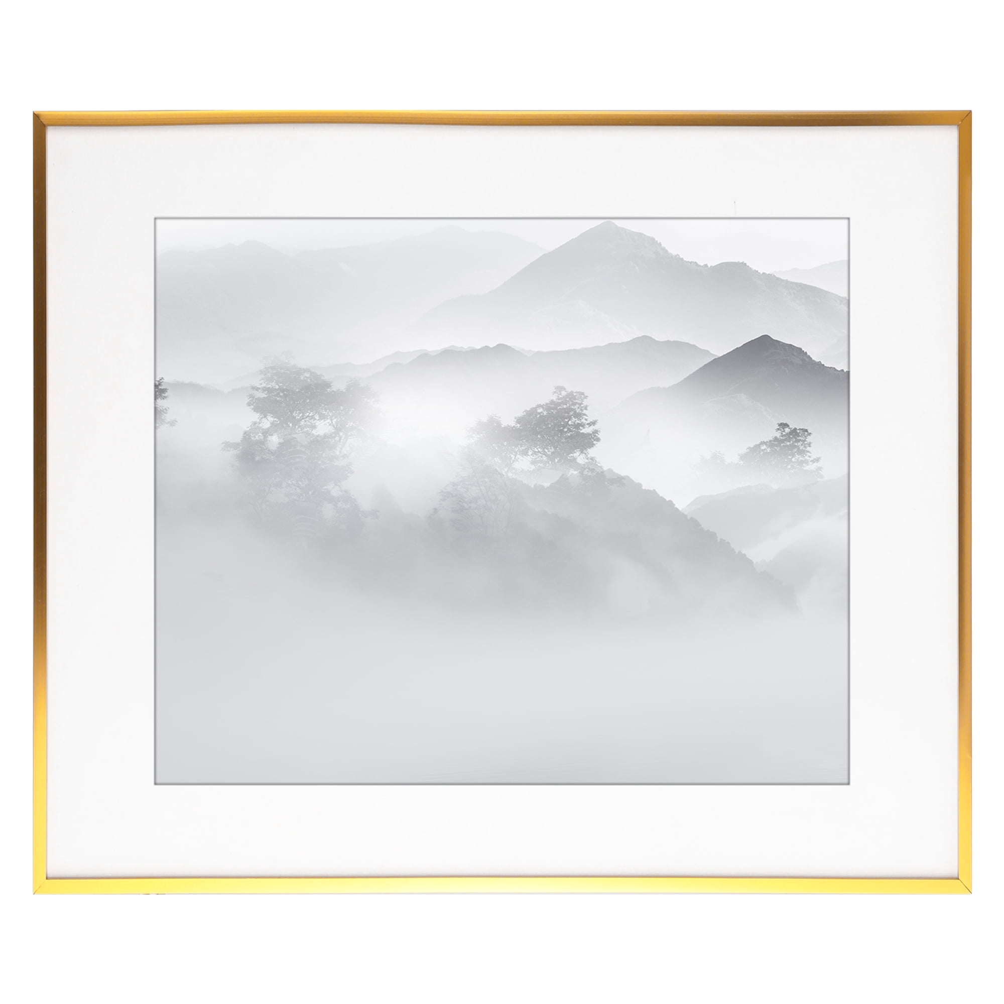Unique Bargains Aluminum Picture Frame for Photo Tabletop Display 20x24 Gold