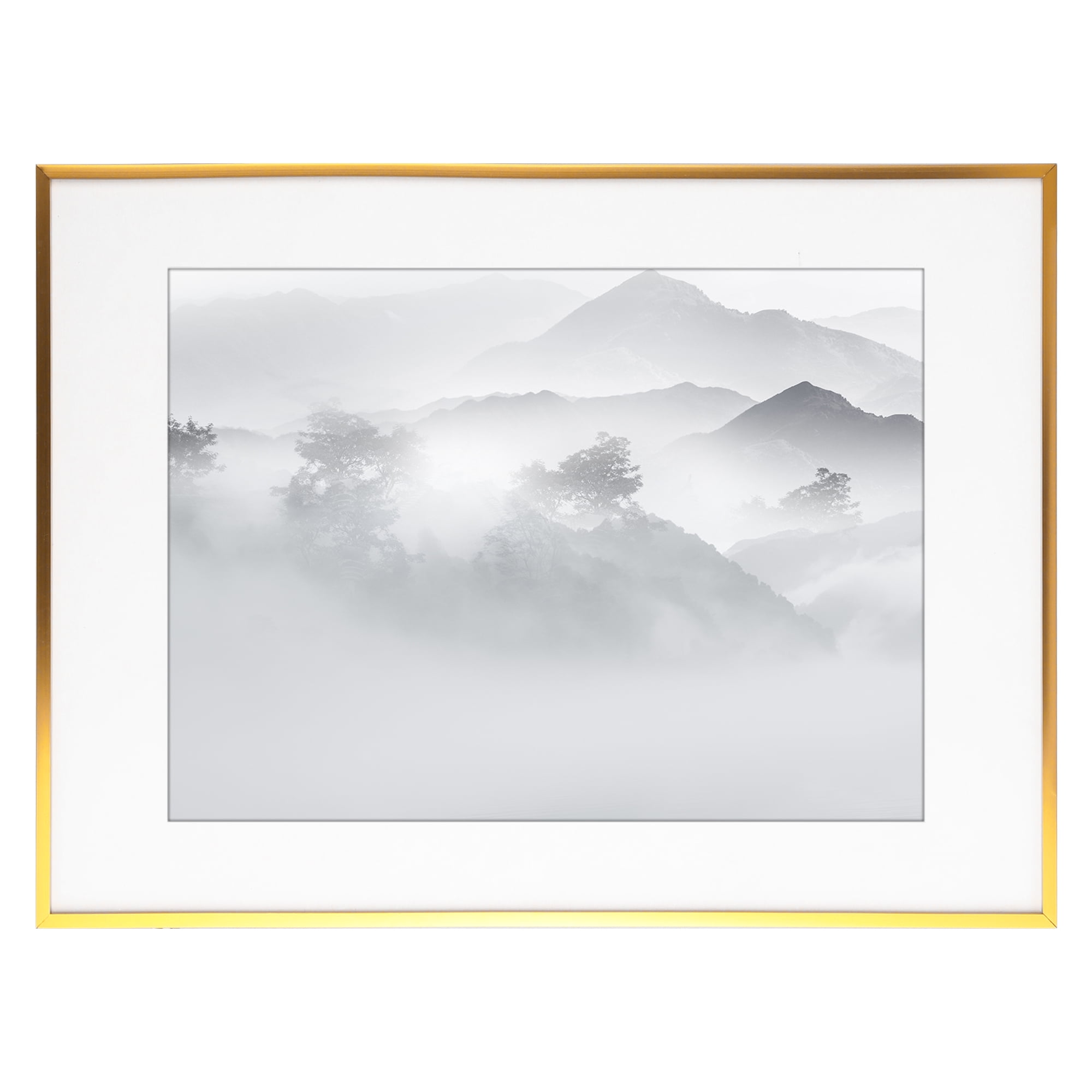 Unique Bargains Aluminum Picture Frame for Photo Tabletop Display 24x32 Gold