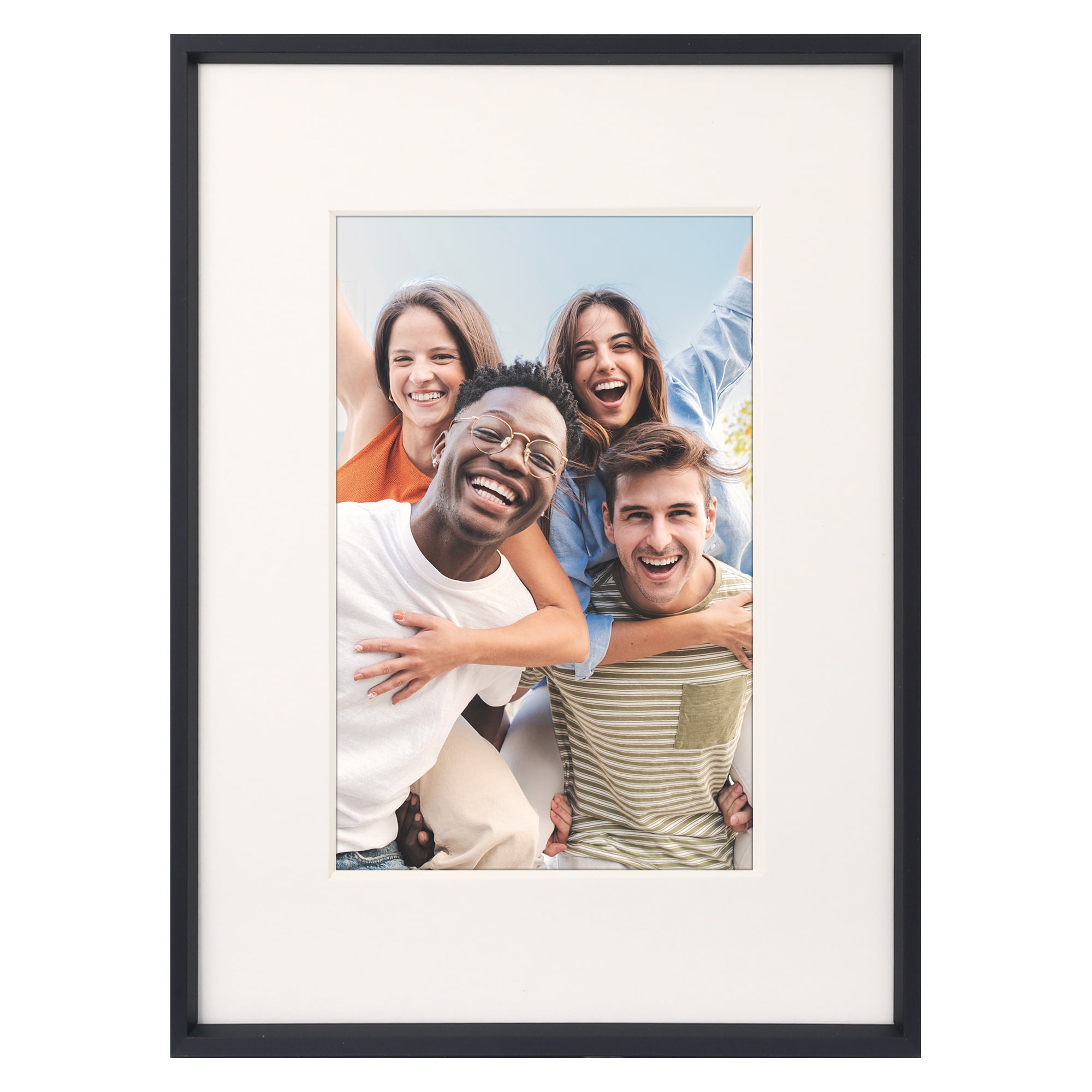 Unique Bargains Aluminum Picture Frame for Wall Decor Black 5x7