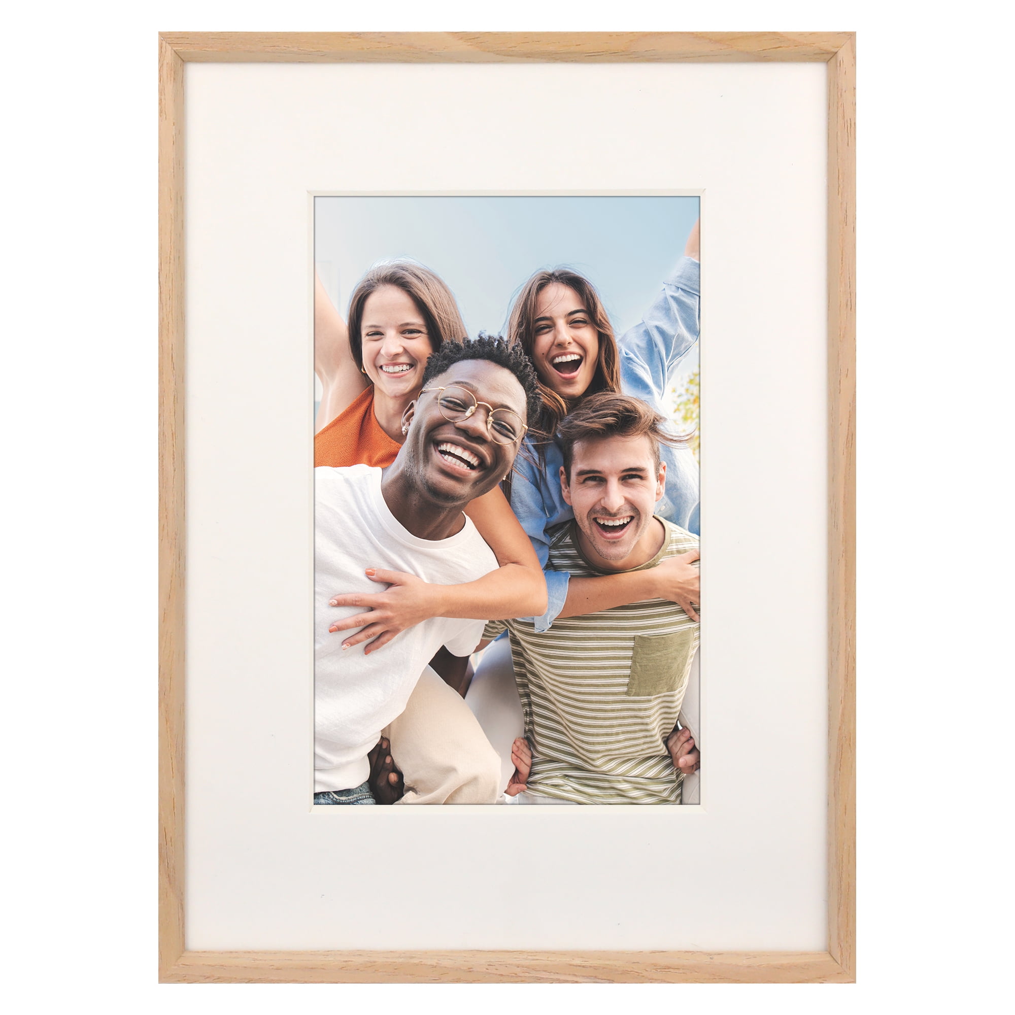 Unique Bargains Aluminum Picture Frame for Wall Decor Wood Grain Color 5x7