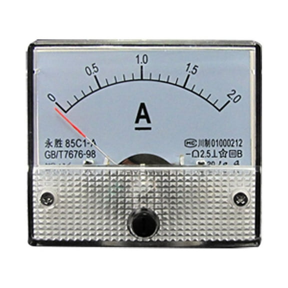 Unique Bargains Analogue Direct Current 0-2A Ampere Ammeter White