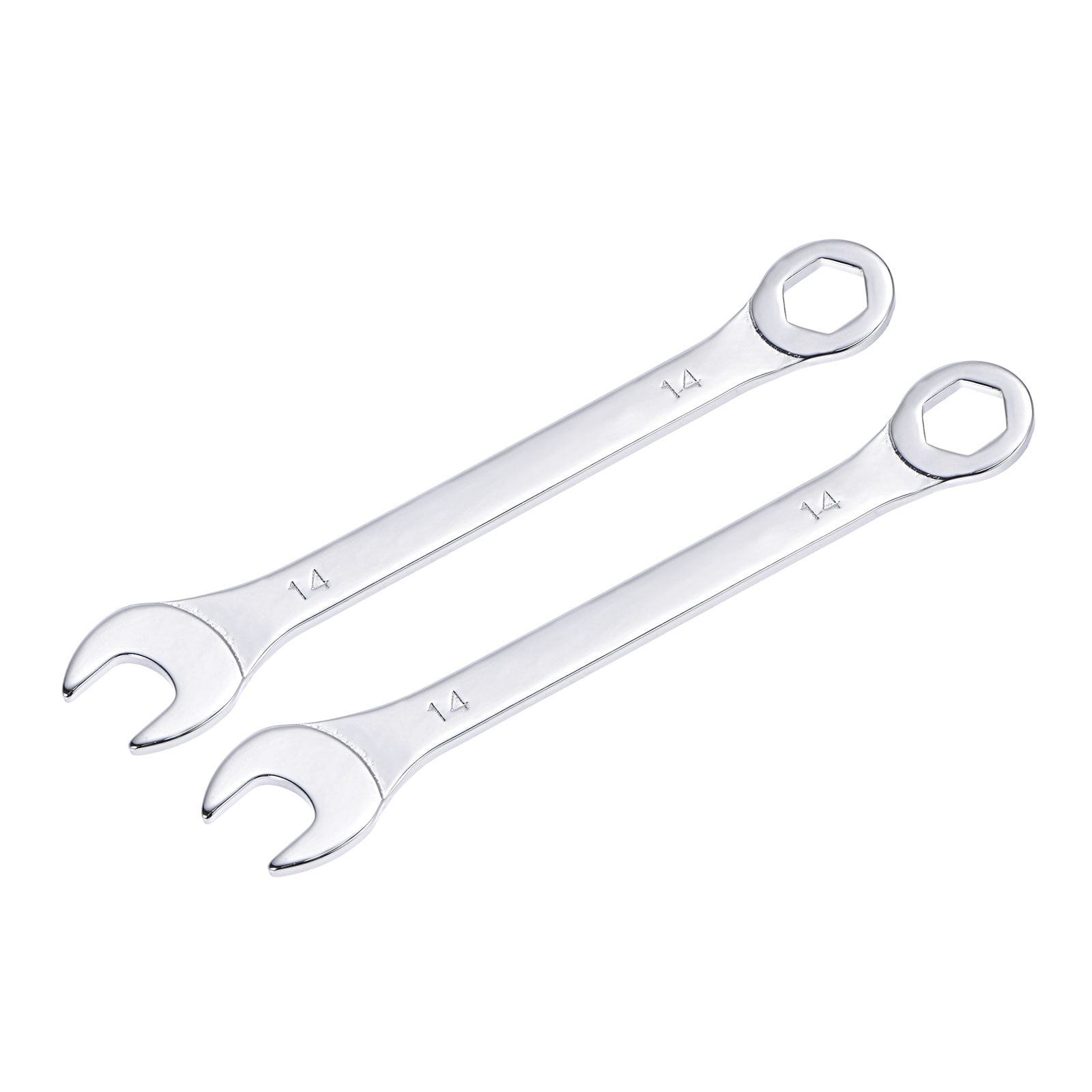 Unique Bargains Angled Open End High Carbon Steel Thin Combination Wrench 14mm