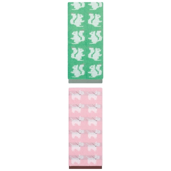 Unique Bargains Animal Pattern Cotton Jacquard Absorbent Hand Towel Colorful 29" x 13"