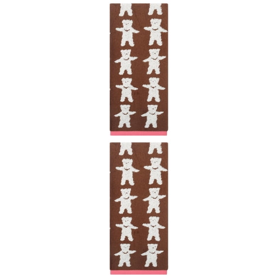 Unique Bargains Animal Pattern Cotton Jacquard Soft Absorbent Hand Towel Brown 29" x 13"