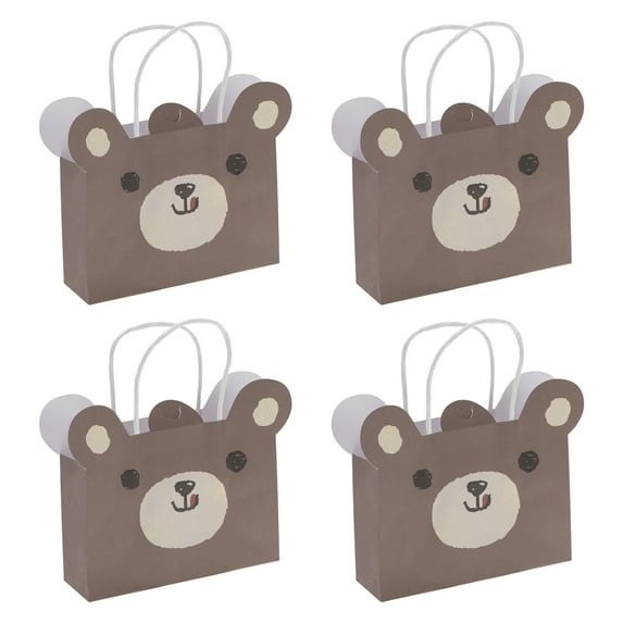Unique Bargains Animal Pattern Gift Bags 4 Pcs for All Occasions Brown