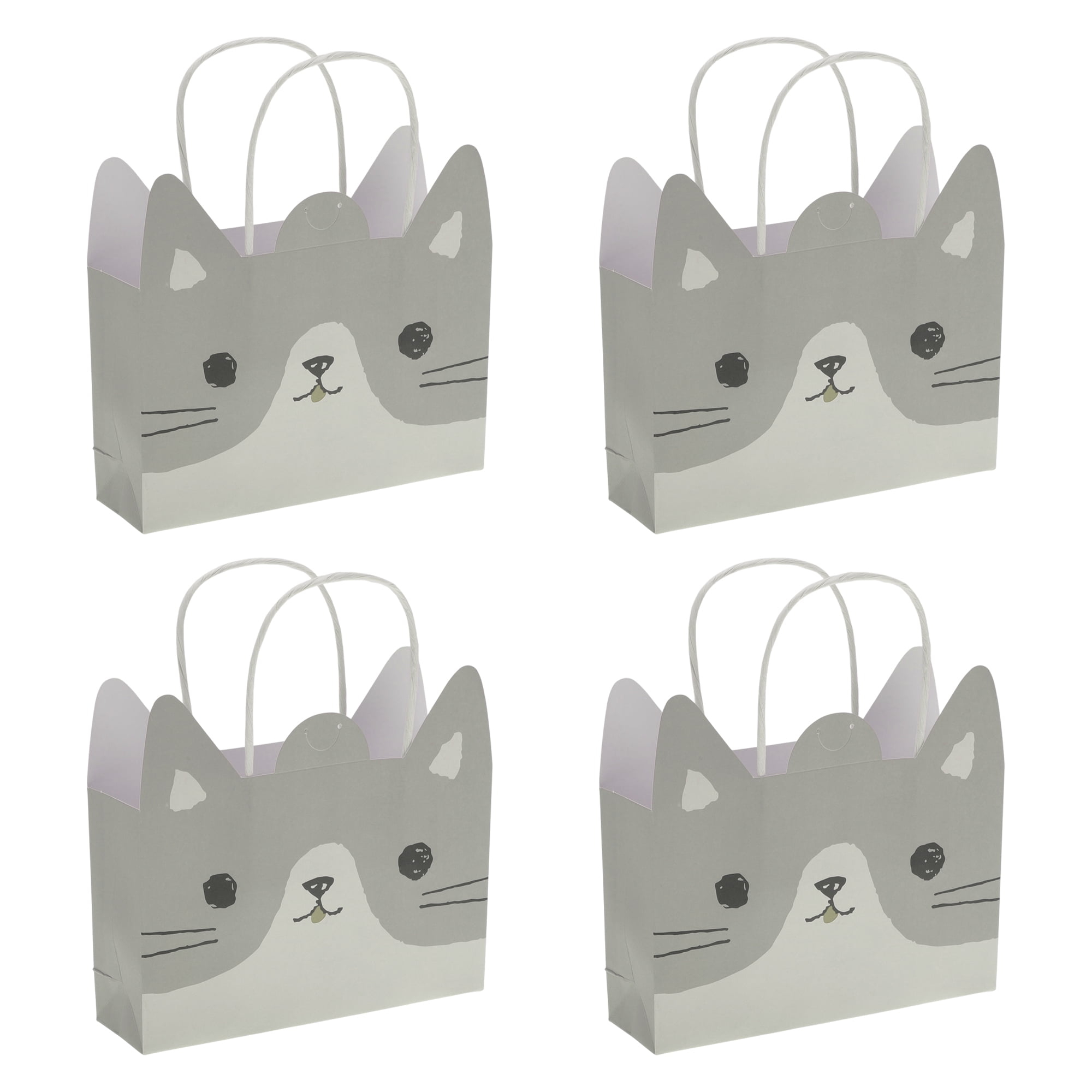 Unique Bargains Animal Pattern Gift Bags 4 Pcs for All Occasions Gray