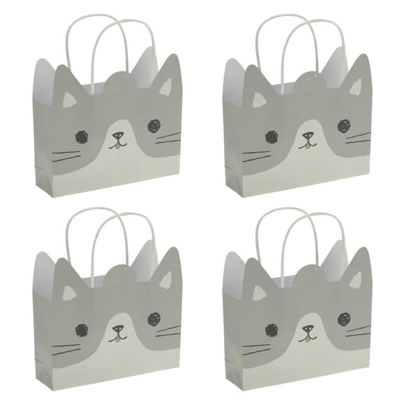 Unique Bargains Animal Pattern Gift Bags 4 Pcs for All Occasions Gray