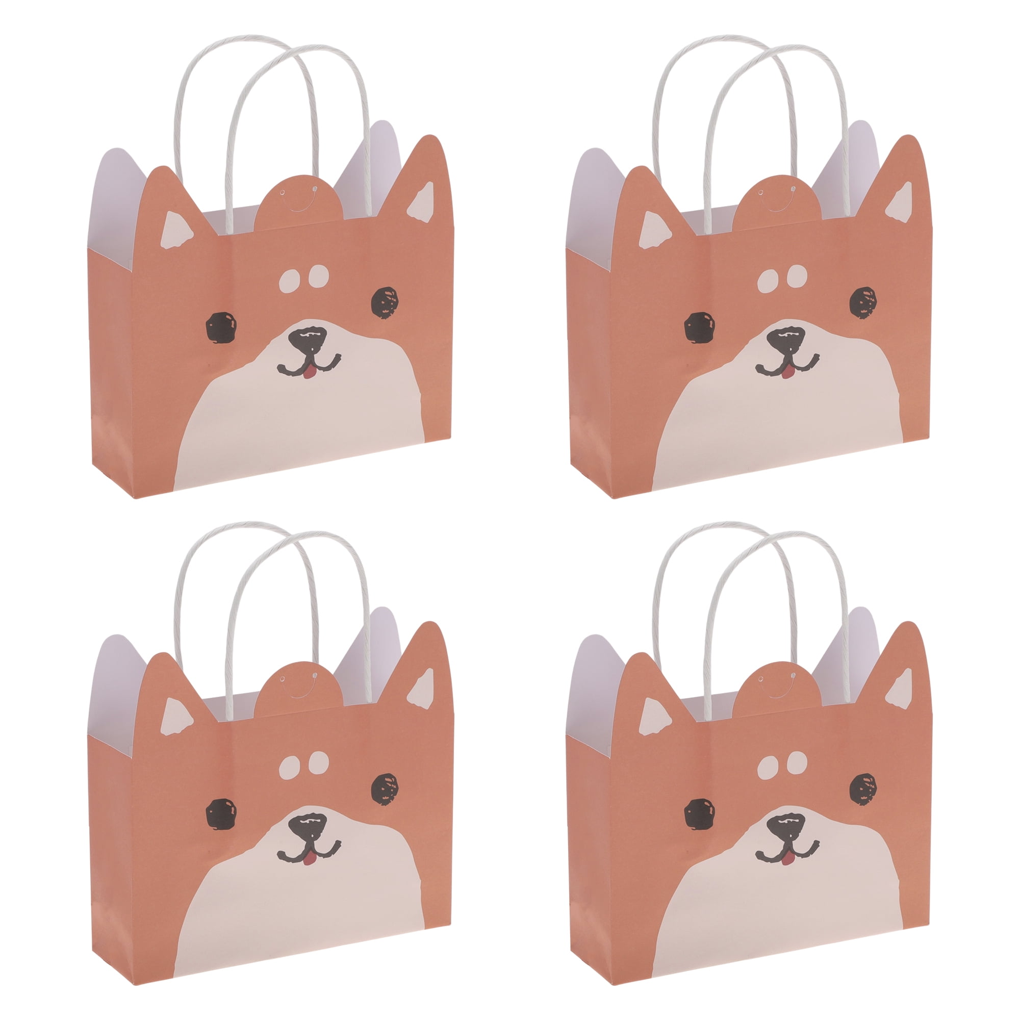 Unique Bargains Animal Pattern Gift Bags 4 Pcs for All Occasions Orange