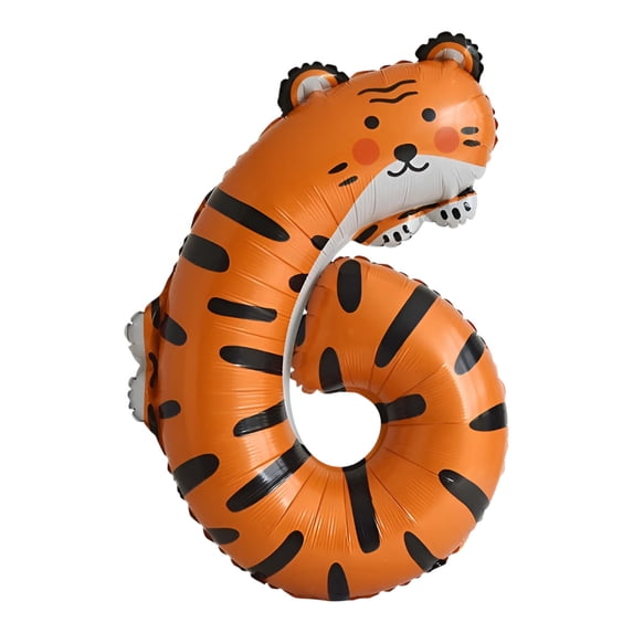 Unique Bargains Animal Print Balloon Foil Number Balloons Multicolor Number 6