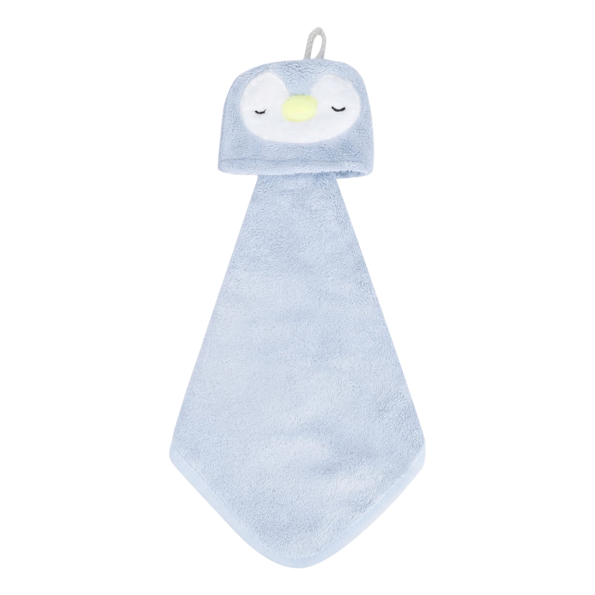 Unique Bargains Animal Soft Quick Dry Hanging Hand Towel Blue 15" x 8"