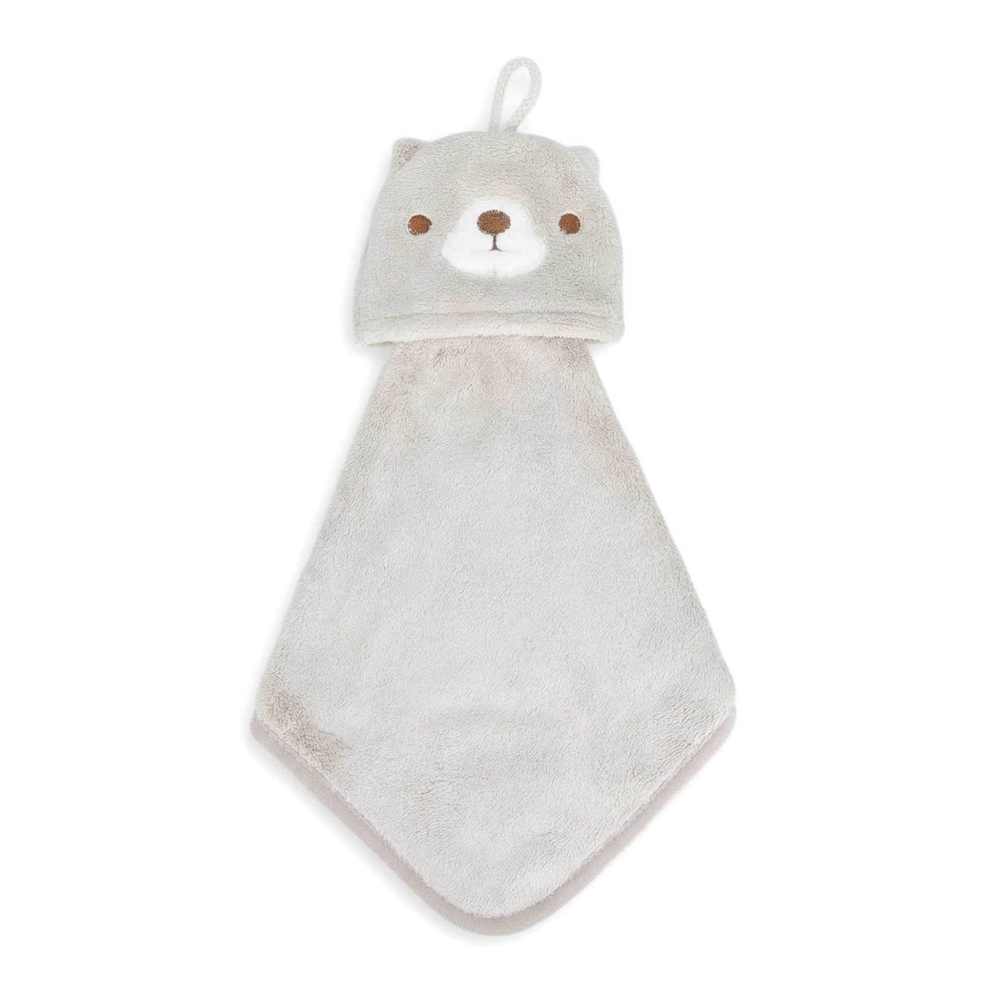 Unique Bargains Animal Soft Quick Dry Hanging Hand Towel Brown Bear 15" x 8"
