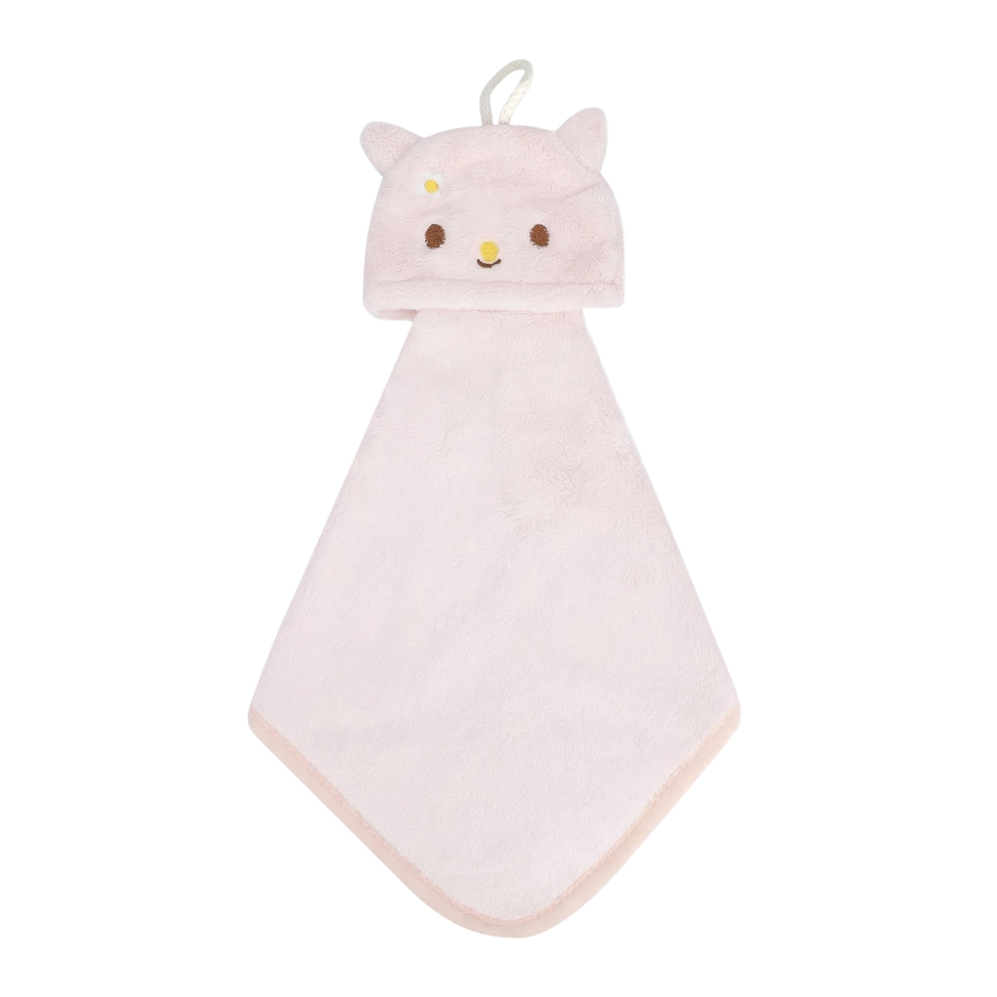 Unique Bargains Animal Soft Quick Dry Hanging Hand Towel Pink Rabbit 15 ...