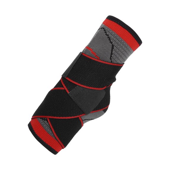 Unique Bargains Ankle Support Braces Unisex Adjustable Compression Ankle Brace for Sports One Size Fits Most Red