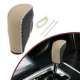 thumbnail image 1 of Unique Bargains Anti-Slip Gear Shift Knob Cover Car Stick Shifting Handle Protector for Ford Fiesta 09-12 Black Beige Faux Leather, 1 of 7