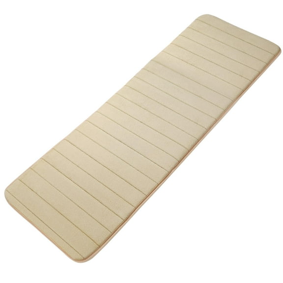 Unique Bargains Anti-slip Memory Foam Bath Floor Mat Area Runner Rug Beige 24"x63"