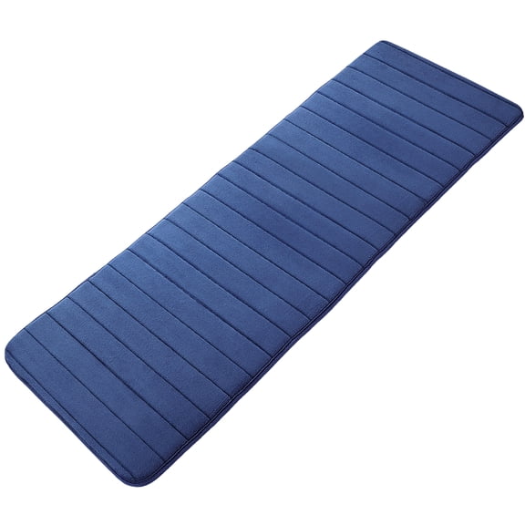 Unique Bargains Anti-slip Memory Foam Bath Floor Mat Area Runner Rug Blue 24"x63"