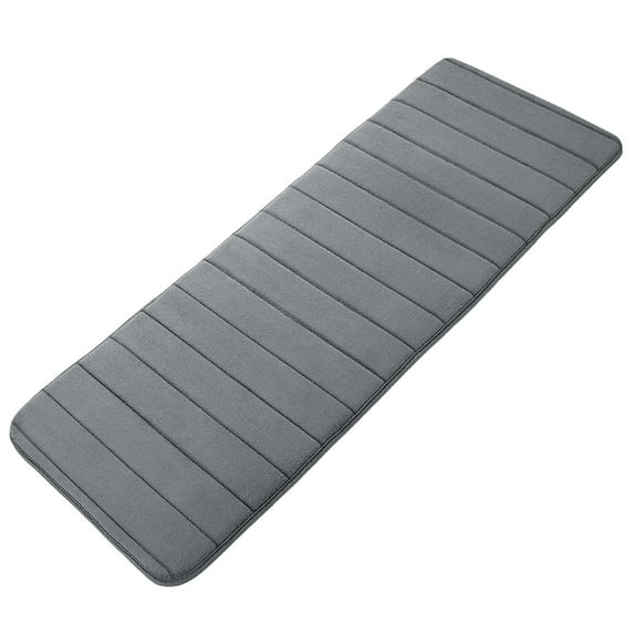 Unique Bargains Anti-slip Memory Foam Bath Floor Mat Area Runner Rug Dark Grey 15.7"x47.2"