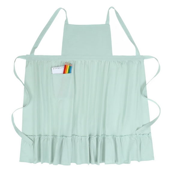 Unique Bargains Aprons for Women with Pockets Kitchen Apron Extra Long Waist Blue