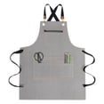thumbnail image 1 of Unique Bargains Aprons with Pockets Adjustable Long Waist Cooking Apron Durable Gray, 1 of 6