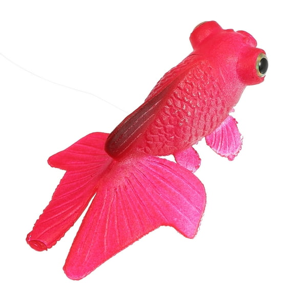Unique Bargains Aquarium Artificial Golden Fish Ornament Glowing Simulation Animal Decoration with Suction Cup Red