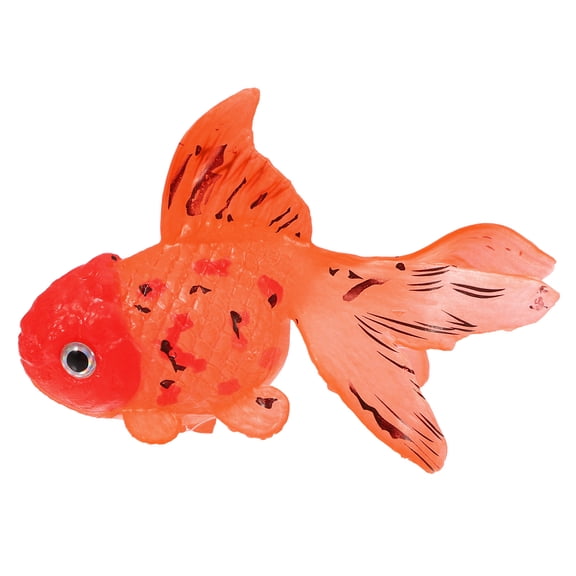 Unique Bargains Aquarium Artificial Golden Fish Ornament Glowing Simulation Decoration with Suction Cup Orange Red