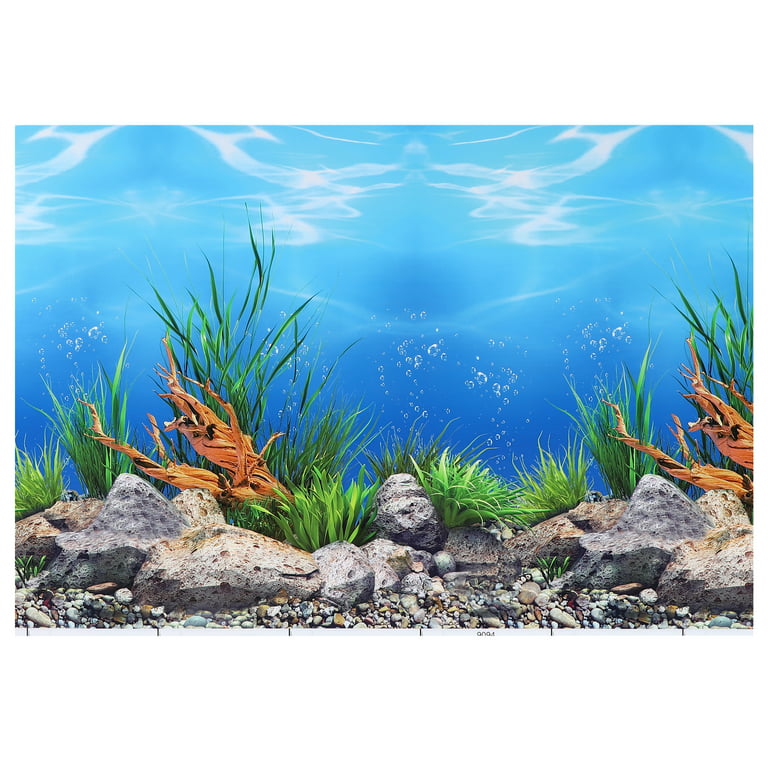 Unique Bargains Aquarium Background Poster Double-sided Fish Tank  Background Decorative Paper Sticker 20.47x15.75