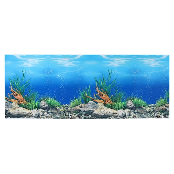 Unique Bargains Aquarium Background Poster Double-sided Fish Tank Background Decorative Paper Sticker 59.84"x23.62"