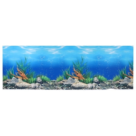 Unique Bargains Aquarium Background Poster Double-sided Fish Tank Background Decorative Paper Sticker 71.65"x23.62"