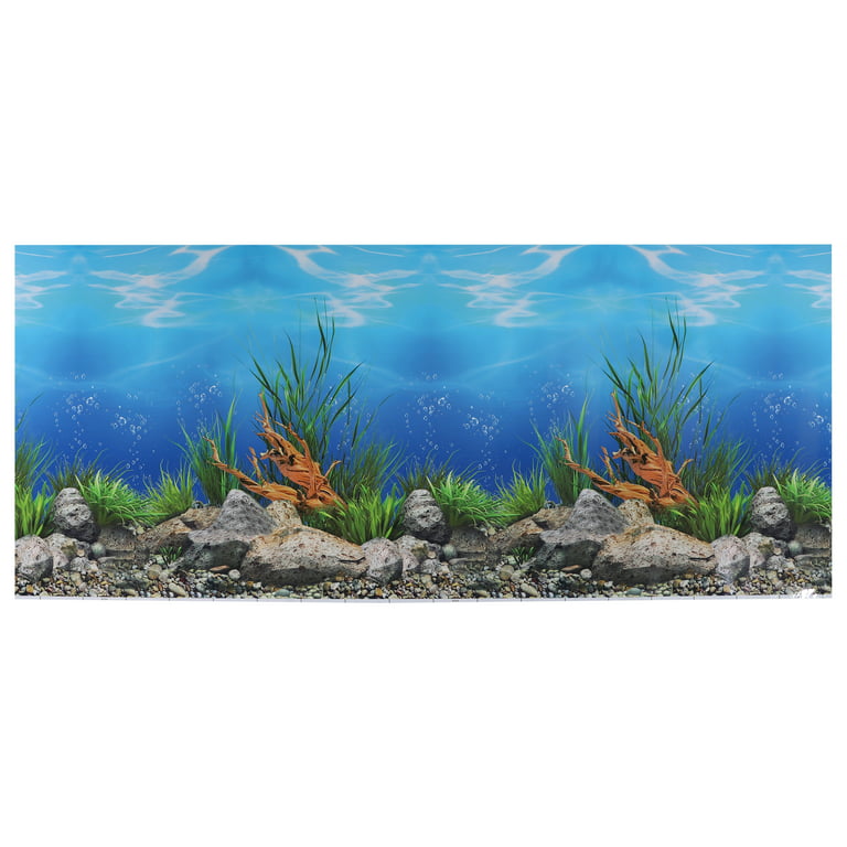 Unique Bargains Aquarium Background Poster Double-sided Fish Tank Background  Decorative Paper Sticker 71.65x31.50 