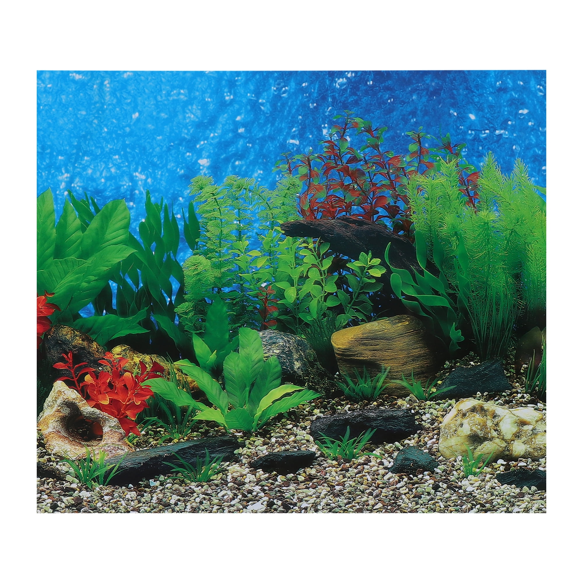 Unique Bargains Aquarium Background Poster Double-sided Fish Tank  Background Decorative Pictures PVC 12.60x11.81