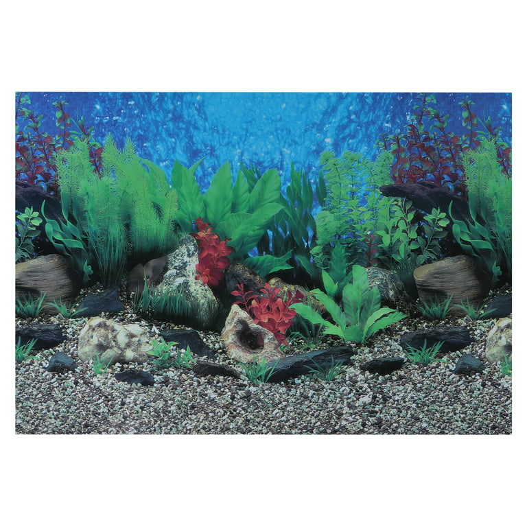 Unique Bargains Aquarium Background Poster Double-sided Fish Tank  Background Decorative Pictures PVC 40.16x27.56