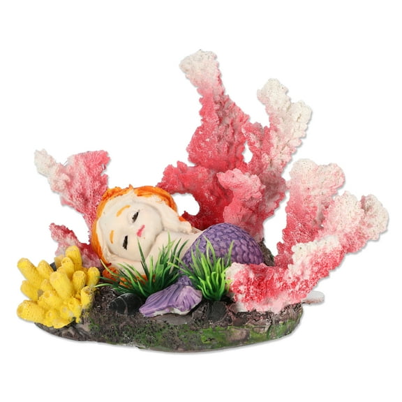 Unique Bargains Aquarium Coral Reef Decor Artificial Coral Reef Decor for Goldfish Fish 5.91"x3.54"x3.74" Pink