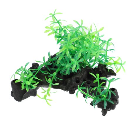 Unique Bargains Aquarium Decorations Resin Tree Trunk Ornament Resin Fish Accessories Green Black 6.10" Length