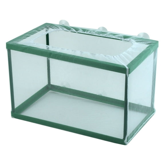 Unique Bargains Aquarium Fish Fry Net Breeder Hatchery Net Tank Breeder Suction Cup Green White