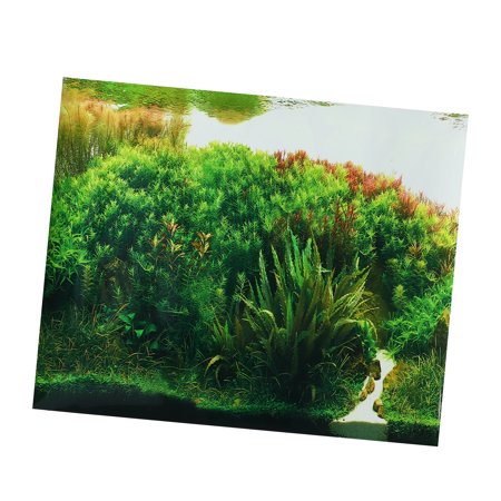 Unique Bargains Aquarium Fish Tank Background Poster Sticker Double-sided Background Decor Sticker 11.81"x12.6"