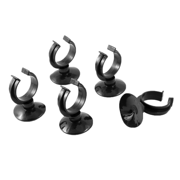 Unique Bargains Aquarium Fish Tank Suction Cup 5 Pcs Heater Clips Clamps Holder Black Color