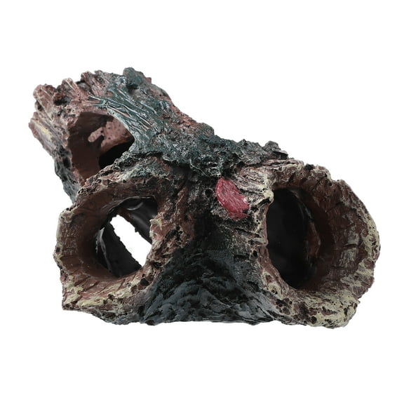 Unique Bargains Aquarium Hollow Tree Trunk Ornament Resin Accessories Brown 5.91"Length