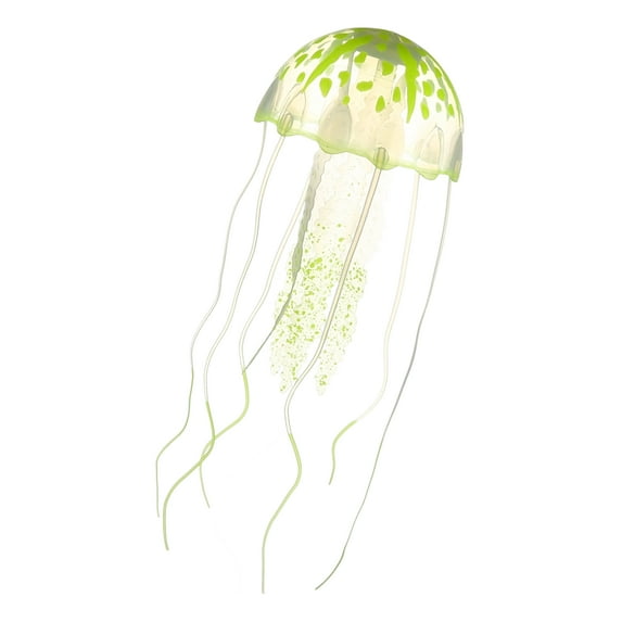 Unique Bargains Aquarium Jellyfish Glow Decor Fish Tank Fluorescent Jellyfish Ornament Yellow 3.2"x7.5" with Suction Cup