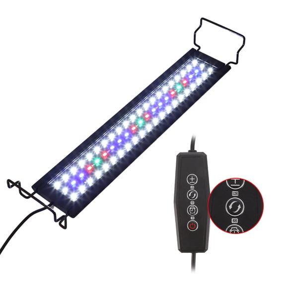 Unique Bargains Aquarium Light LED Fish Tank Light Aquarium Light W/ Timer W/ Extendable Bracket 15.75" L