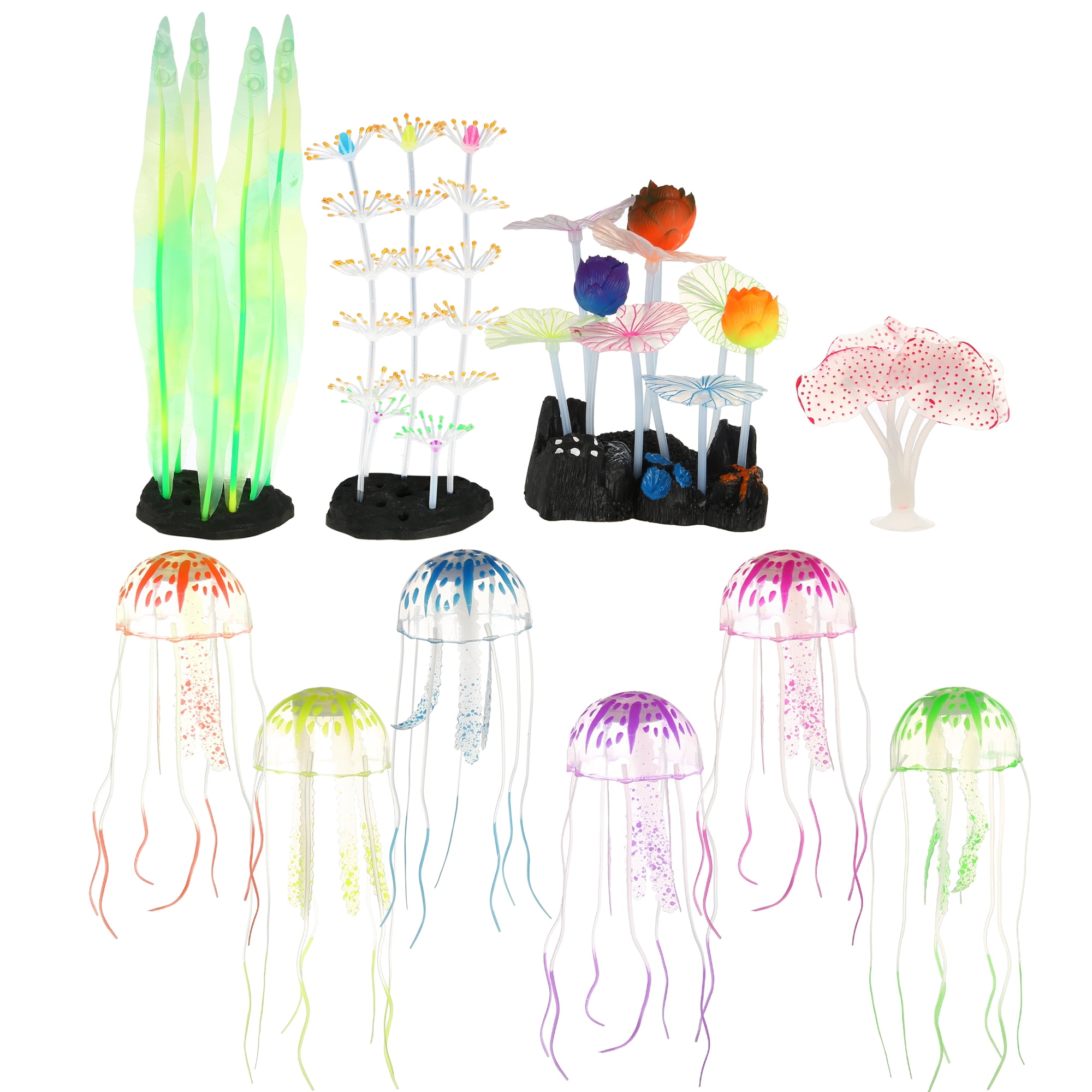 Unique Bargains Aquarium Plants Kit Fish Tank Plants Fake Colorful Fish