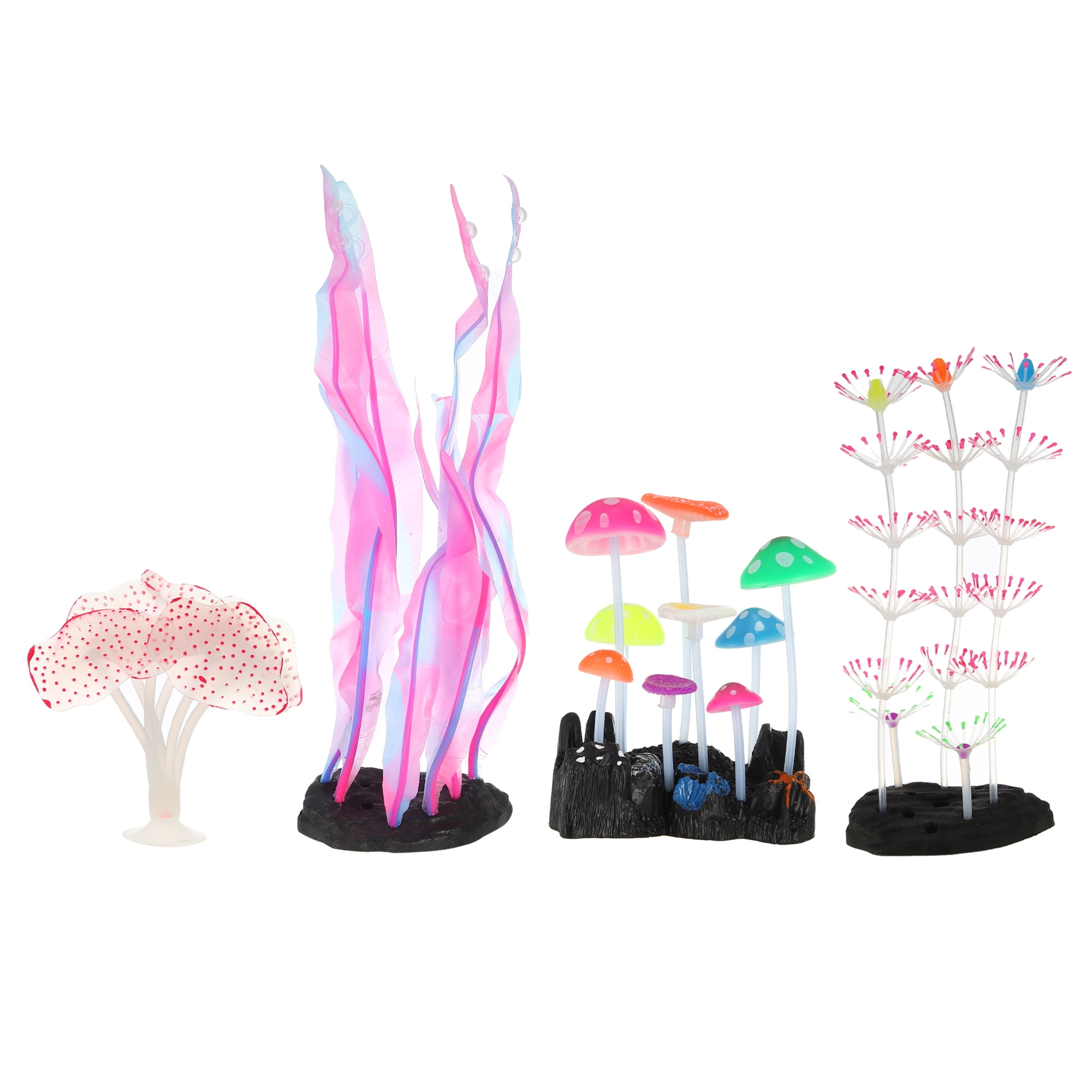 Unique Bargains Aquarium Plants Kit Fish Tank Plants Mushroom Coral