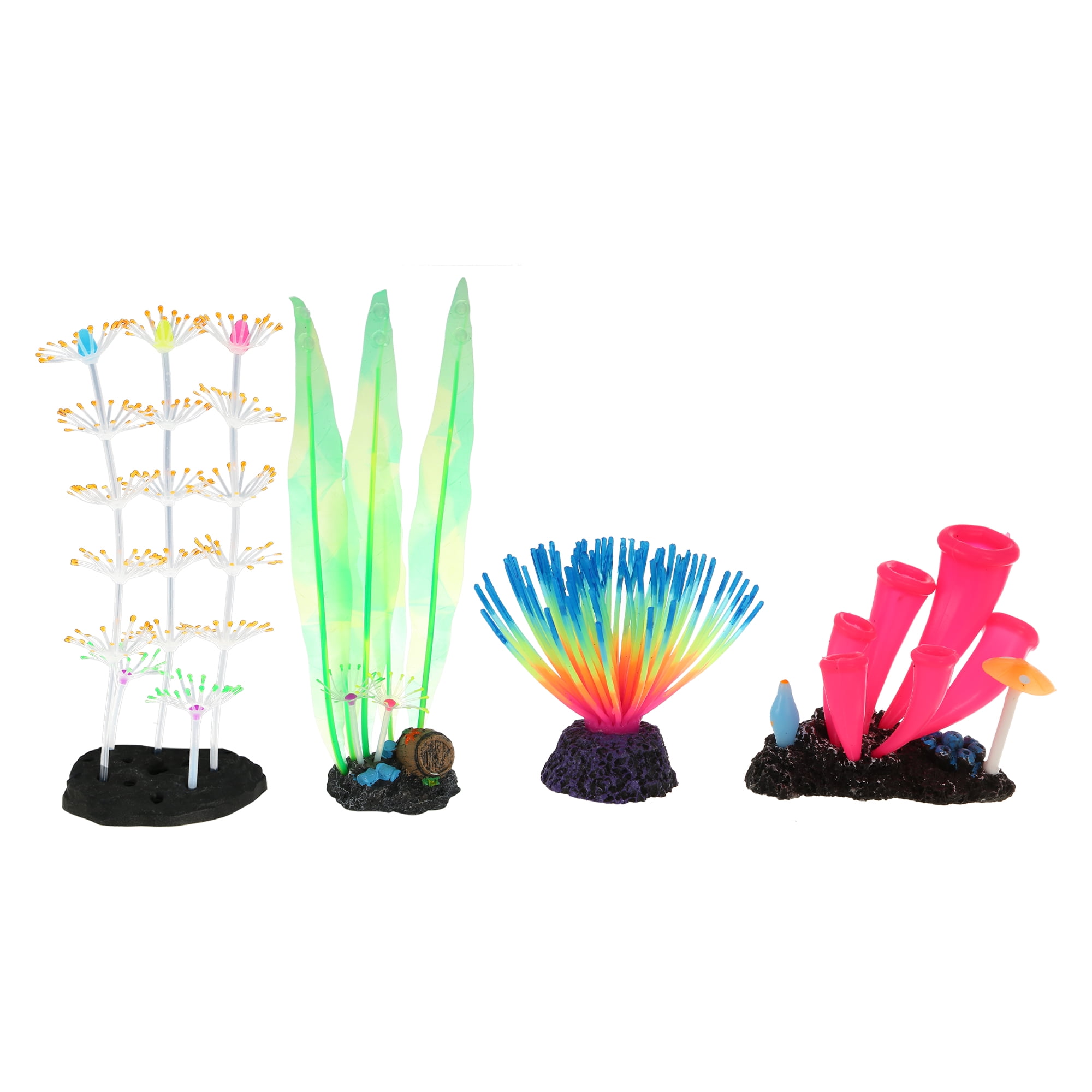 Unique Bargains Aquarium Plants Kit Fluorescent Fish Tank Plants Coral