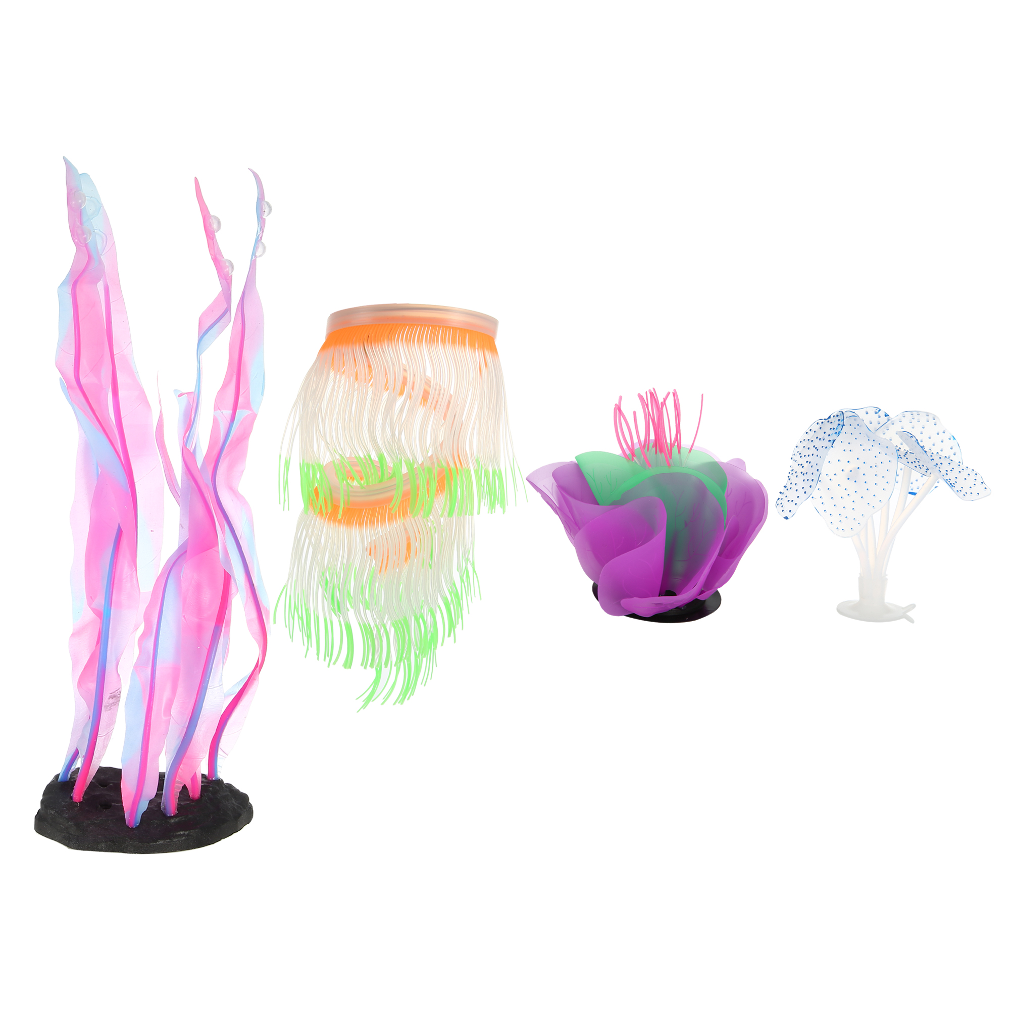 Unique Bargains Aquarium Plants Kit Fluorescent Silicone Fish Tank