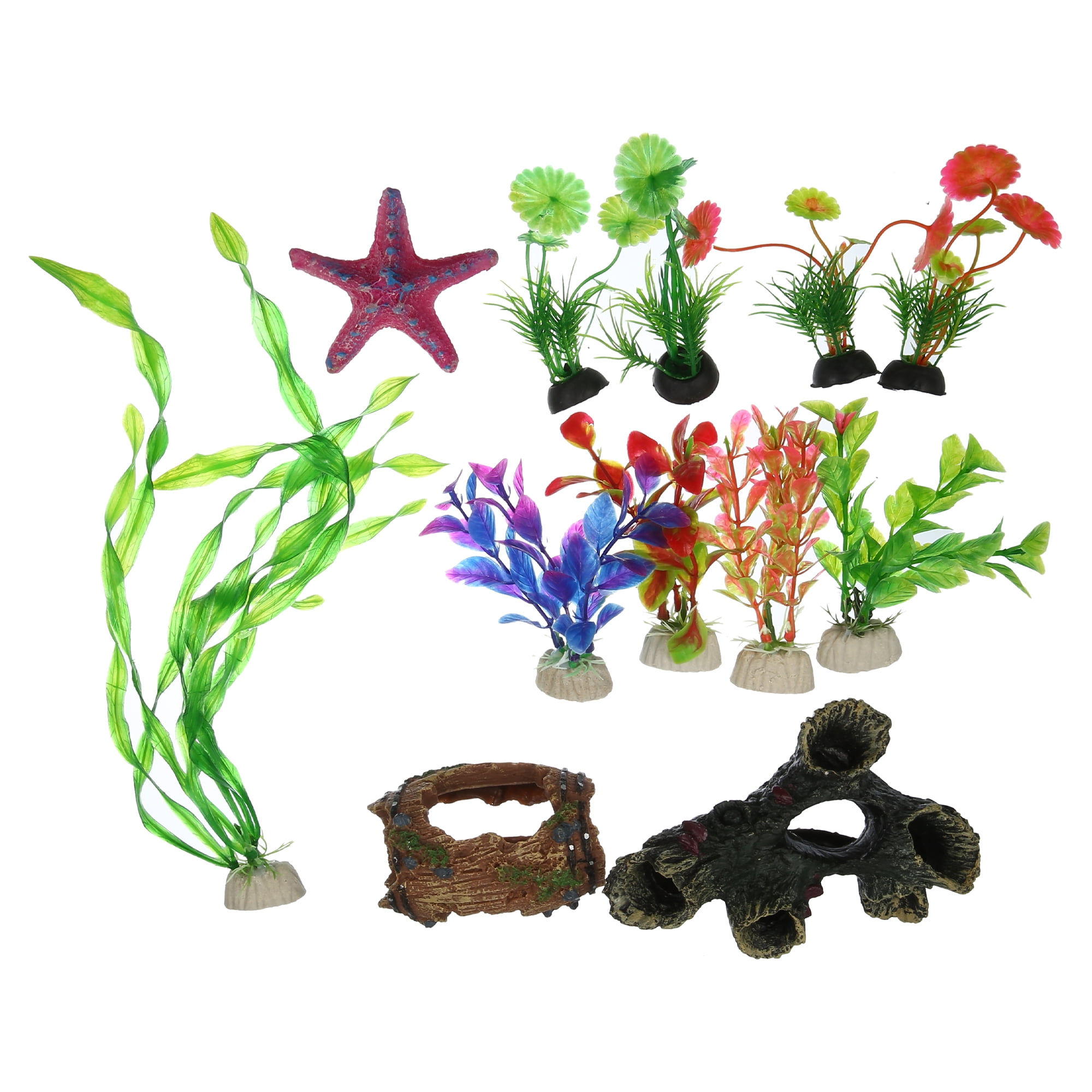 Unique Bargains Aquarium Plants Set Fish Tank Plants Fake Colorful