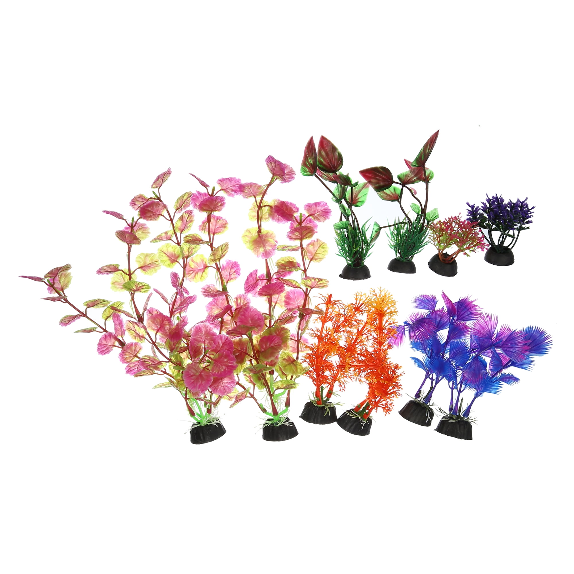 GreenJoy Aquarium Decorations Fish-Tank Accessories Plants - Fish Tank  Decor Kit with Artificial Plants and Hideouts Ornaments