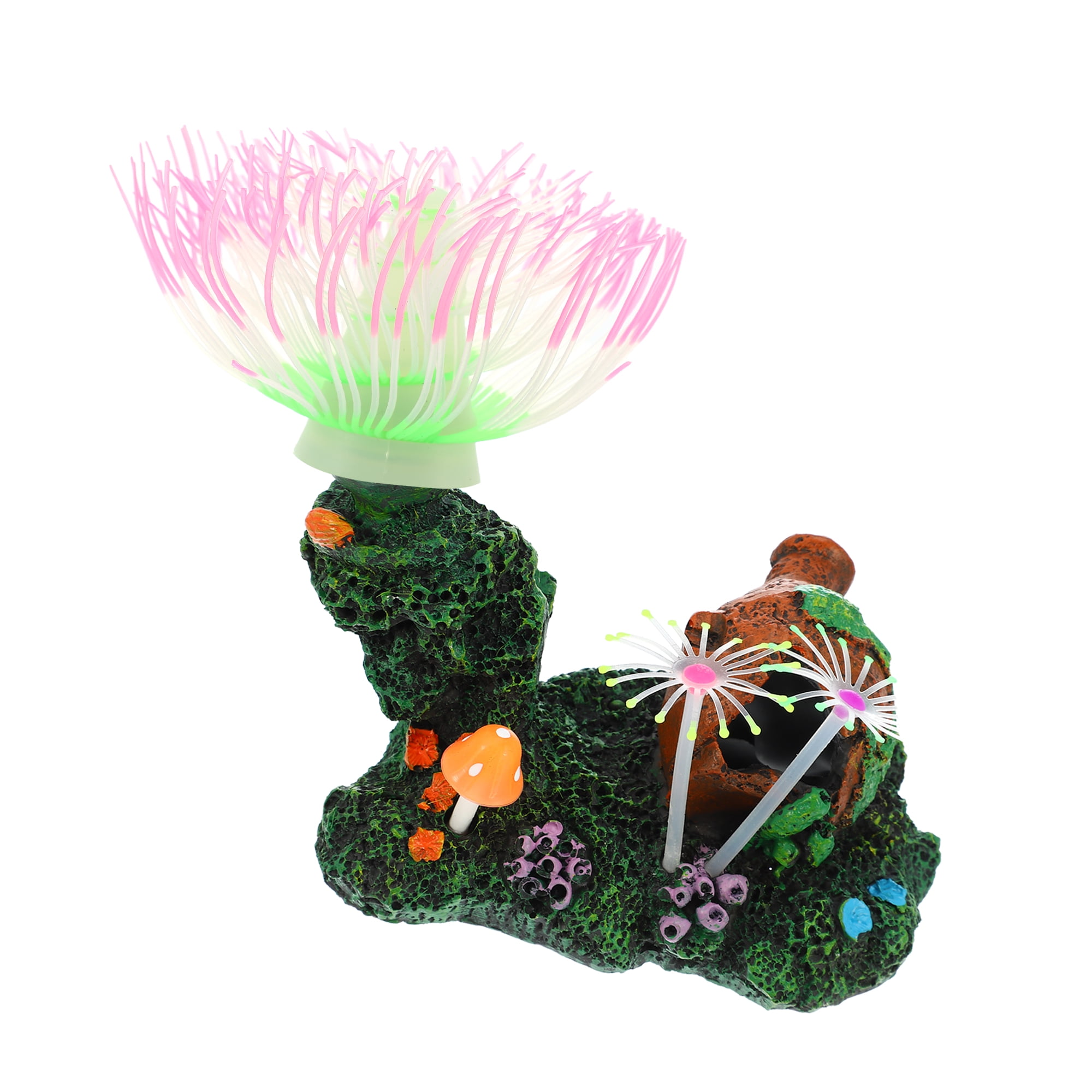 Unique Bargains Aquarium Simulation Coral Silicone Fluorescent
