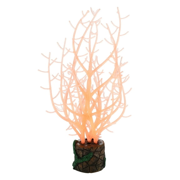 Unique Bargains Aquarium Tree Coral Fluorescence Aquatic Artificial Coral for Fish Orange