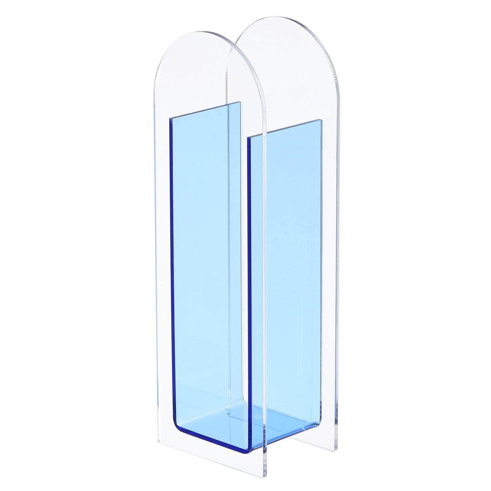 Unique Bargains Arch Acrylic Floral Vase Clear Geometric Table Centerpiece Decorative Vase Blue