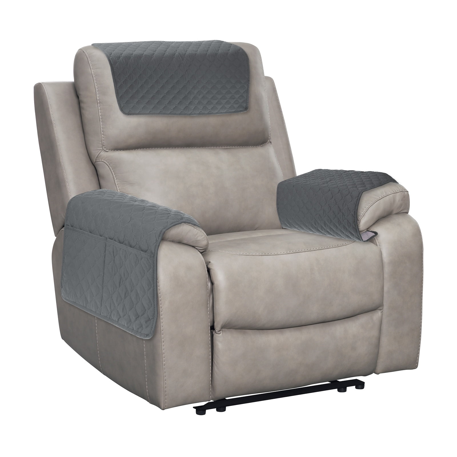 Unique Bargains Arm Cover Furniture Protect Recliner Chair Covers Dark Grey